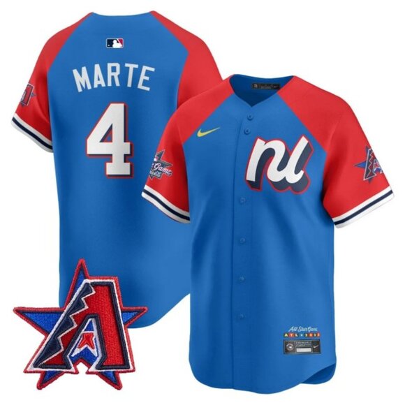Mens Youths Kids Womens Ketel Marte Blue Red 2025 All Star Jersey Stitched